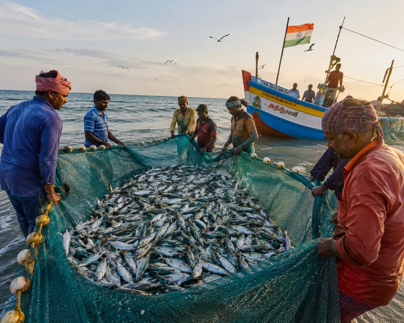 Catching the seafood